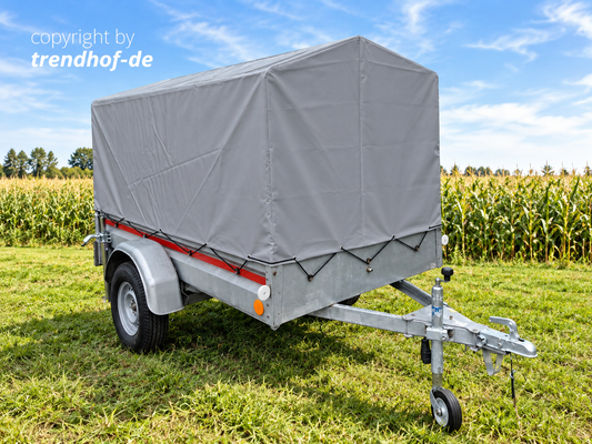 Hochplane 80 cm für Neptun N7-202 SV | Spitzdach Anhängerplane | Passend für Sorelpol Anhänger | Grau