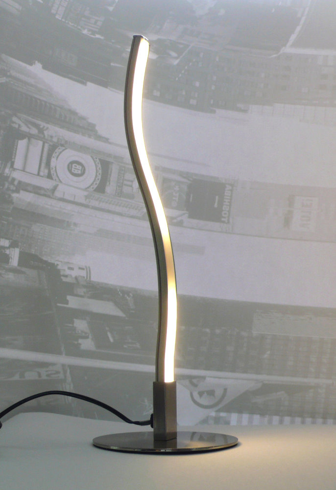 Edelstahl Design LED Leuchte Wave Welle Lampe Tisch